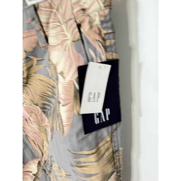 NWT GAP Sz 10 Girlfriend Chino Pants Blue Pink Hawaiian Floral Pattern MSRP $59 - Picture 3 of 6